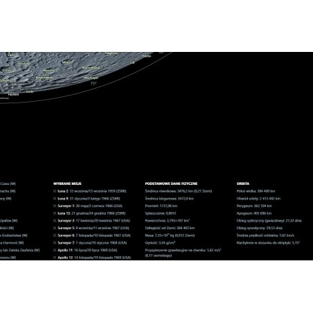 Księżyc po polsku - mapa Księżyca - 47 cm x 67 cm