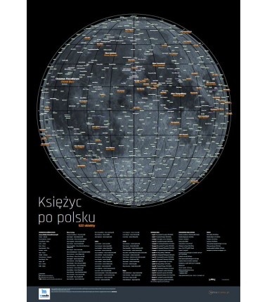 Księżyc po polsku - mapa Księżyca - 47 cm x 67 cm