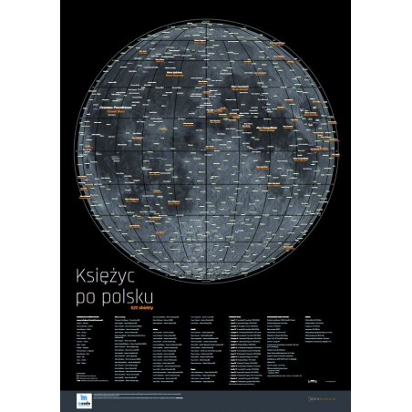 Księżyc po polsku - ukształtowanie powierzchni - 47 x 67 cm