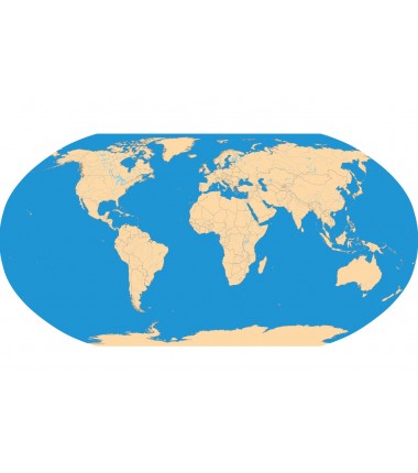 Polityczna Mapa Świata + rzeki i jeziora - 135 x 80 cm