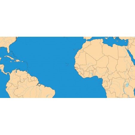 Polityczna Mapa Świata z warstwą rzek i jezior - 135 x 80 cm