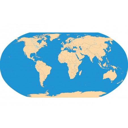 Polityczna Mapa Świata z warstwą rzek i jezior - 200 x 135 cm