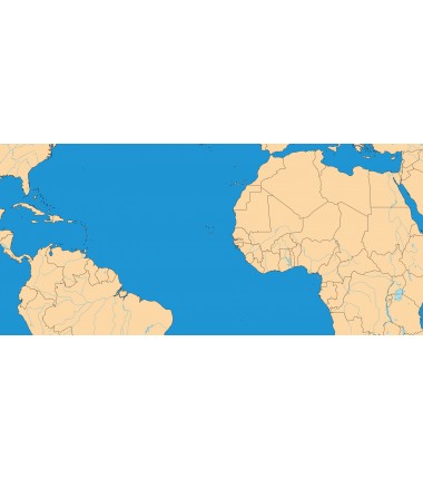 Polityczna Mapa Świata + rzeki i jeziora - 200 x 135 cm