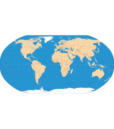Polityczna mapa świata 67 x 40 cm - siatka kartograficzna, podział polityczny, stolice