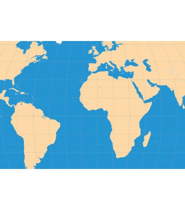Mapa świata konturowa 65x50 cm - siatka kartograficzna