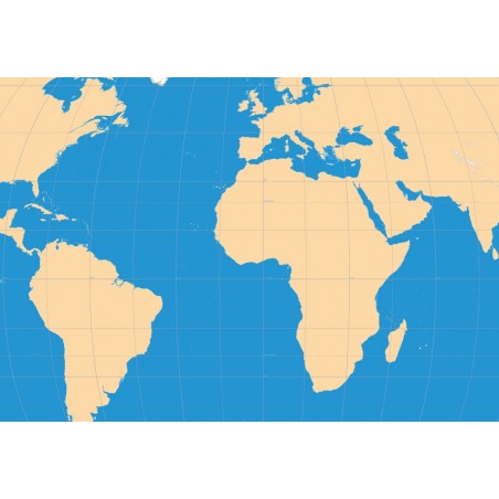 Mapa świata konturowa 200 x 135 cm - siatka kartograficzna
