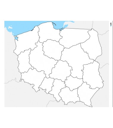 copy of Mapa Polski - 65x50 cm - mapa administracyjna, tło