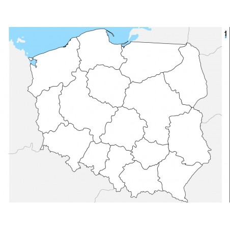 Mapa Polski - 65x50 cm - mapa administracyjna