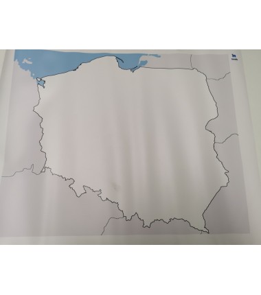 OUTLET - Mapa Polski - 50 x 65 cm - mapa konturowa, tło