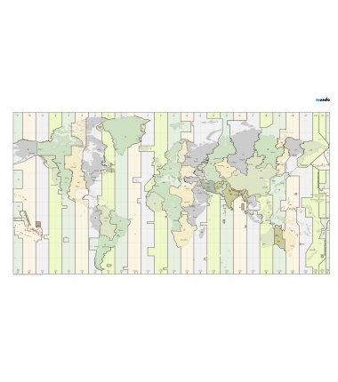 Mapa Stref Czasowych - Czas rzeczywisty - 67 x 40 cm