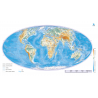 OUTLET -  HIPSOMETRYCZNA mapa świata wersja z podpisami - 135 x 68