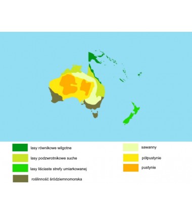 Australia i Oceania - mapa biomowa - 50 x 65 cm
