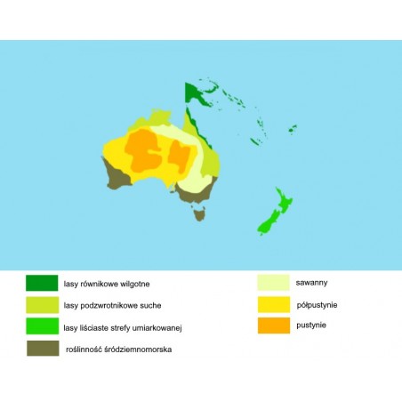 Australia - biome washable map - 50 x 65 cm