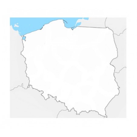 Mapa Polski - 50 x 65 cm - mapa konturowa