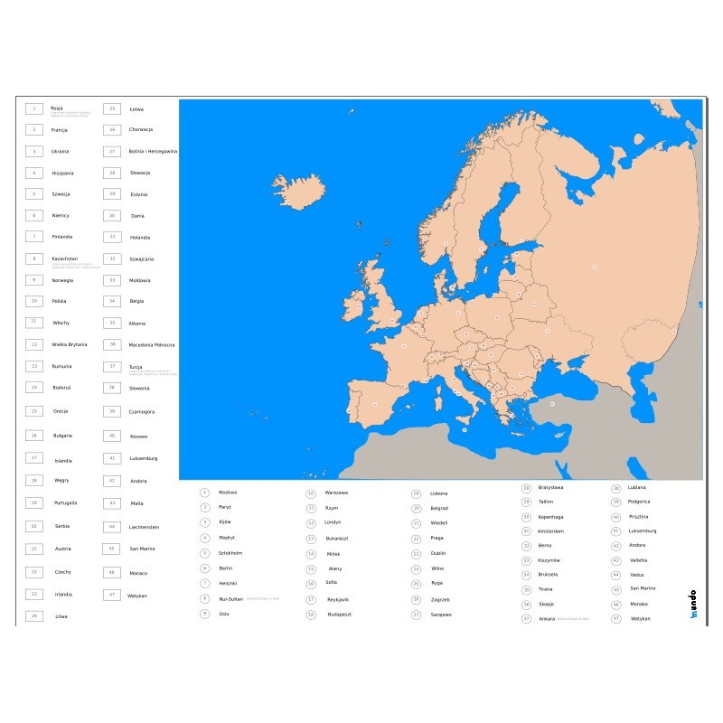 Europa Panstwa I Stolice Pdf Europa - 200x135 cm - polityczna mapa konturowa + legenda: państwa i stolice