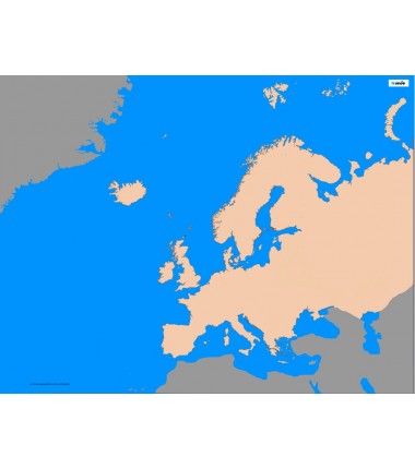 Europa - 135 x 80 cm - mapa konturowa, granica geograficzna