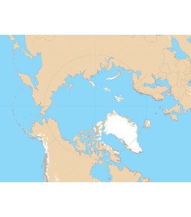 Arktyka - mapa konturowa 65x50