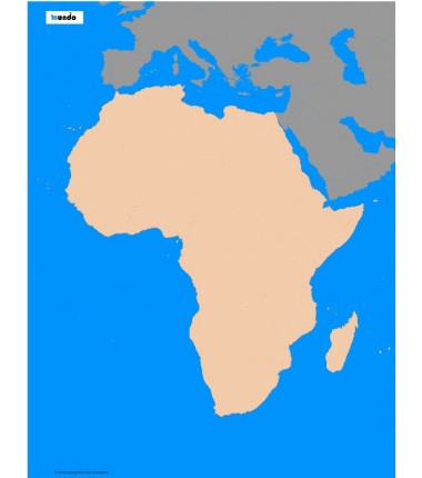 Afryka - 50 x 65 cm - mapa konturowa, granica geograficzna