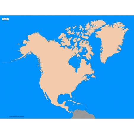 Ameryka Północna - 50 x 65 - mapa konturowa, granica geograficzna