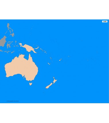 Australia - washable contour map - 65 x 50 cm