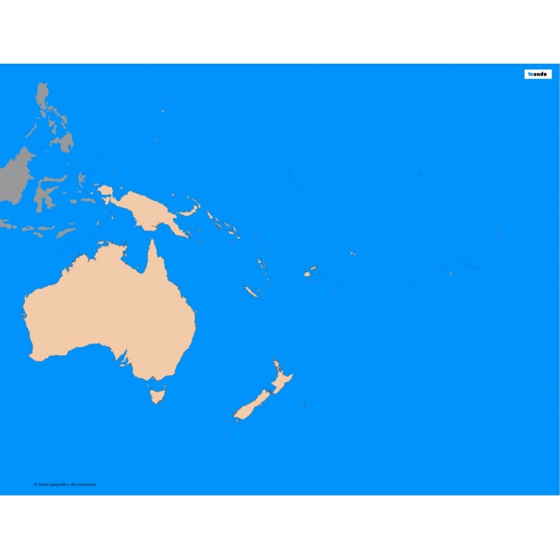 Australia I Oceania Mapa Konturowa Australia i Oceania - 50 x 65 cm - mapa konturowa, granica geograficzna