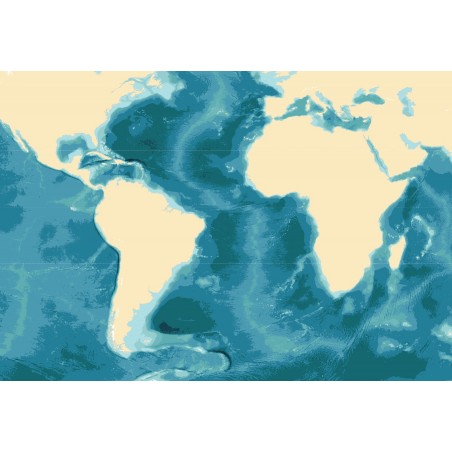 Batygraficzna mapa mórz i oceanów - 40 x 67 cm