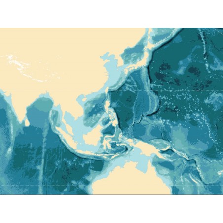 Batygraficzna mapa mórz i oceanów - 135 x 80 cm