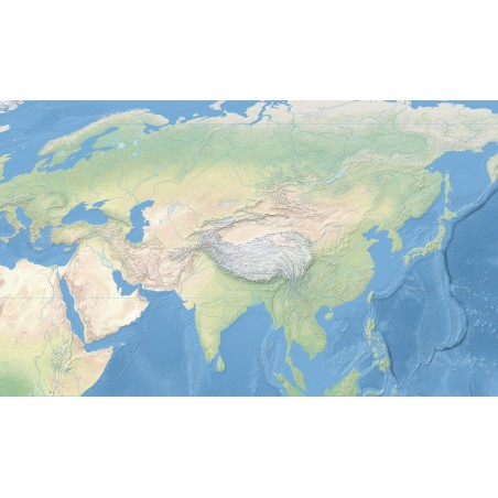 Krajobrazowa mapa świata - Ocean Spokojny - 40x67 cm