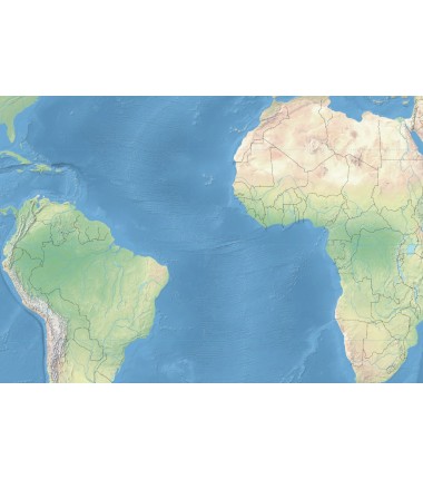 Krajobrazowa mapa świata - Atlantyk - 40x67 cm