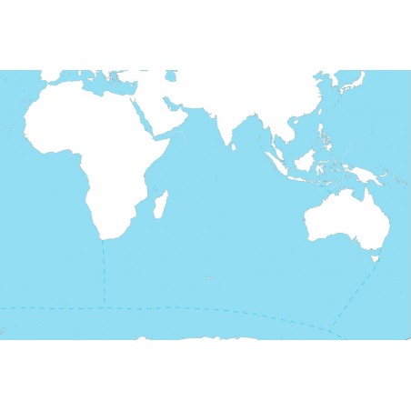Mapa świata - kontynenty i oceany - kolorowanka - 65 x 50 cm