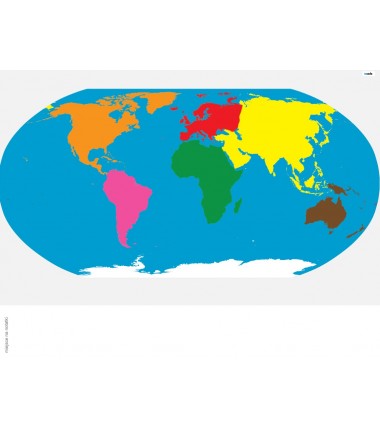 World Map - 200 x 135 - washable Montessori mat