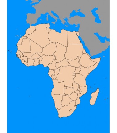 Afryka - 130 x 100 cm - mapa polityczna