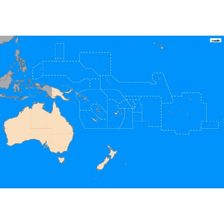 Australia i Oceania - 130 x 100 cm - mapa polityczna