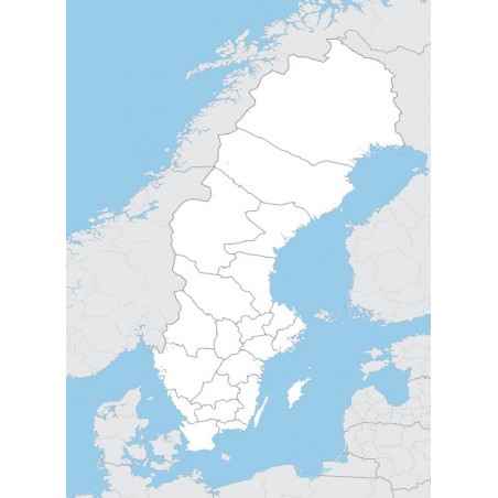 Szwecja - mapa administracyjna - 130 x 100 cm