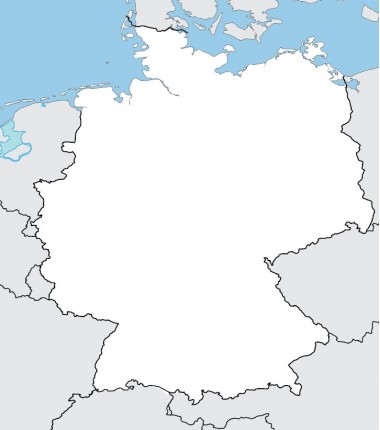 Niemcy - mapa konturowa - 65x50 cm