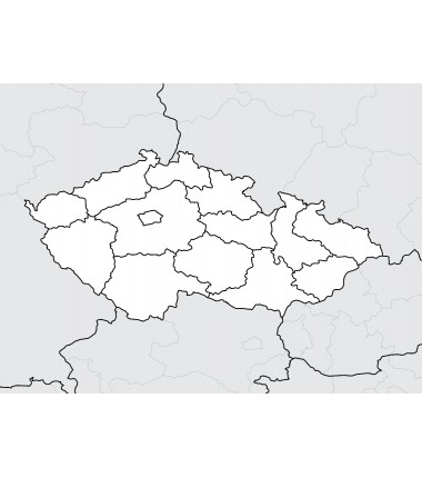 Czechy - mapa administracyjna - 130 x 100 cm