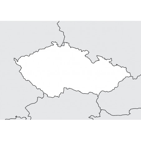 Czechy - mapa konturowa - 130 x 100 cm