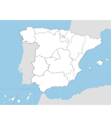 Hiszpania - mapa administracyjna - 130x100 cm