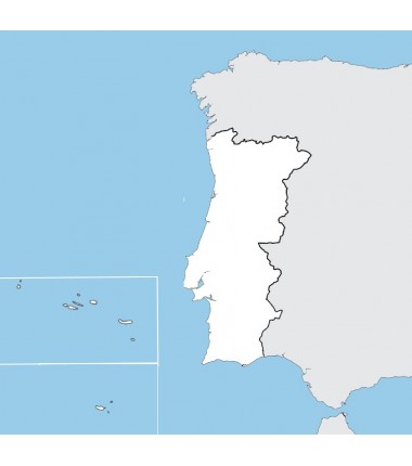 Portugalia - mapa konturowa - 130 x 100 cm