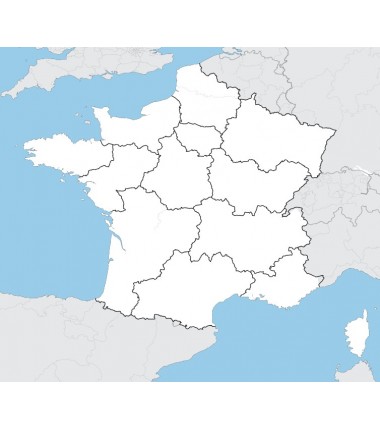Francja - mapa administracyjna - 130 x 100 cm