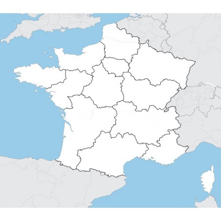 Francja - mapa administracyjna - 65 x 50 cm