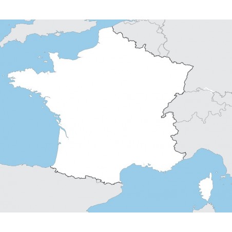 Francja - mapa konturowa - 130 x 100 cm