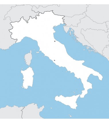 Włochy - mapa konturowa - 65x50 cm