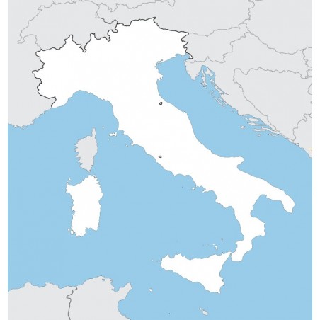 Włochy - mapa konturowa - 65x50 cm