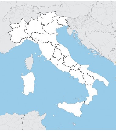 Włochy - mapa administracyjna - 130 x 100 cm
