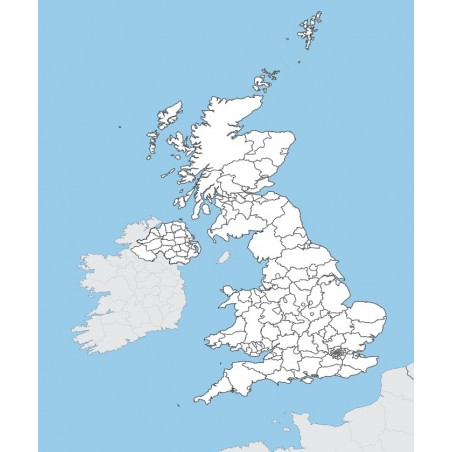 Wielka Brytania - mapa administracyjna - 130x100 cm