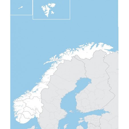 Norwegia - mapa administracyjna - 130x100 cm