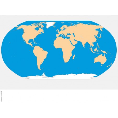World Map - 40x67 cm - washable contour map