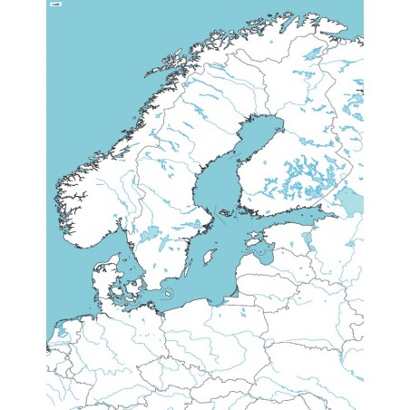 Morze Bałtyckie - mapa konturowa - 65 x 50 cm