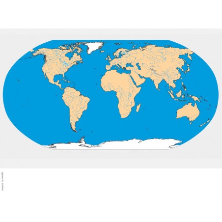 Hydrograficzna mapa świata - 135 x 80 cm